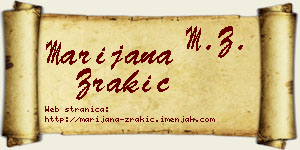 Marijana Zrakić vizit kartica
